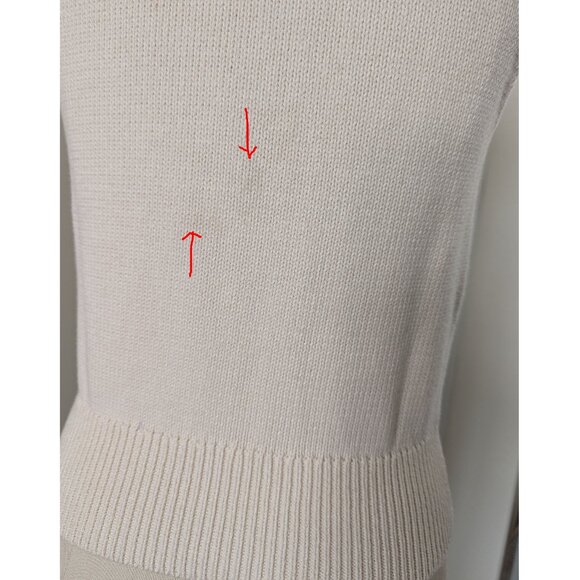 BCBGMAXAZRIA Ivory Fully Fashioned Knit Floral High Neck Tank Size S - Picture 5 of 6